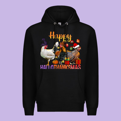 Happy Hallothanksmas Chick Premium Hoodie Designed By Bundleandbundleshop