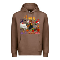 Chestnut Happy Hallothanksmas Chick Premium Hoodie - BundleAndBundleShop