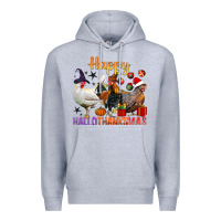 Heather Grey Happy Hallothanksmas Chick Premium Hoodie - BundleAndBundleShop