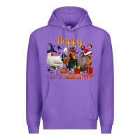 Purple Happy Hallothanksmas Chick Premium Hoodie - BundleAndBundleShop