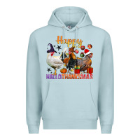 Blue Mist Happy Hallothanksmas Chick Premium Hoodie - BundleAndBundleShop