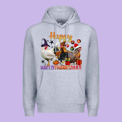 Happy Hallothanksmas Chick Premium Hoodie Designed By Bundleandbundleshop