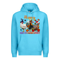 Ocean Blue Happy Hallothanksmas Chick Premium Hoodie - BundleAndBundleShop
