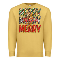 Antique Gold merry christmas lightning bolt Premium Sweatshirt - Zillion Design Studio