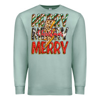Seafoam merry christmas lightning bolt Premium Sweatshirt - Zillion Design Studio