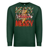 Sports Green merry christmas lightning bolt Premium Sweatshirt - Zillion Design Studio