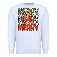 White merry christmas lightning bolt Premium Sweatshirt - Zillion Design Studio