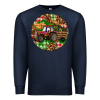 Navy Christmas Farm Red Tractor Premium Sweatshirt - RanaPortraitStore