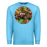 Ocean Blue Christmas Farm Red Tractor Premium Sweatshirt - RanaPortraitStore