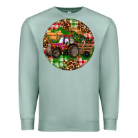Seafoam Christmas Farm Red Tractor Premium Sweatshirt - RanaPortraitStore