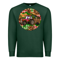Sports Green Christmas Farm Red Tractor Premium Sweatshirt - RanaPortraitStore