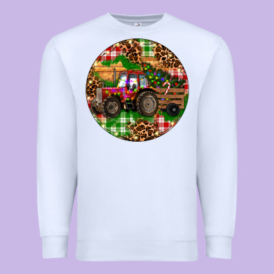 Premium Sweatshirt Christmas Farm Red Tractor