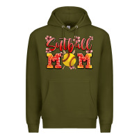 Army Green softball mom Premium Hoodie - JahusDesignShop