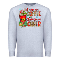 Heather Grey i run on coffee and christmas cheer Premium Sweatshirt - Zillion Design Studio