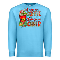 Ocean Blue i run on coffee and christmas cheer Premium Sweatshirt - Zillion Design Studio