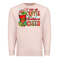 Pale Pink i run on coffee and christmas cheer Premium Sweatshirt - Zillion Design Studio