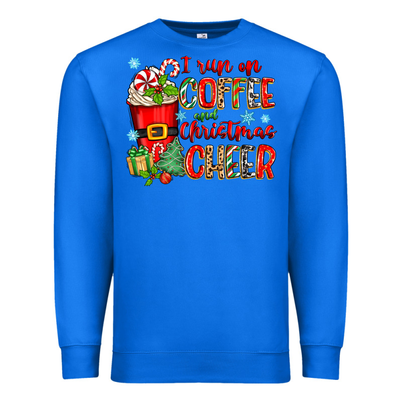I Run On Coffee And Christmas Cheer Premium Sweatshirt by Zillion Design Studio | Teevron