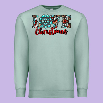 Premium Sweatshirt Western Gemstone Christmas Love