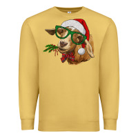 Antique Gold Christmas Glasses Goat Premium Sweatshirt - RanaPortraitStore