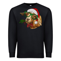 Black Christmas Glasses Goat Premium Sweatshirt - RanaPortraitStore
