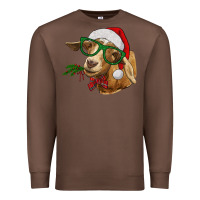 Chestnut Christmas Glasses Goat Premium Sweatshirt - RanaPortraitStore