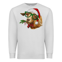 Dove Grey Christmas Glasses Goat Premium Sweatshirt - RanaPortraitStore