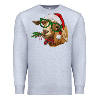 Heather Grey Christmas Glasses Goat Premium Sweatshirt - RanaPortraitStore