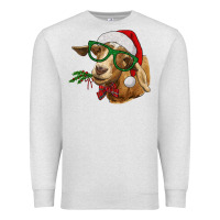 Oatmeal Heather Christmas Glasses Goat Premium Sweatshirt - RanaPortraitStore