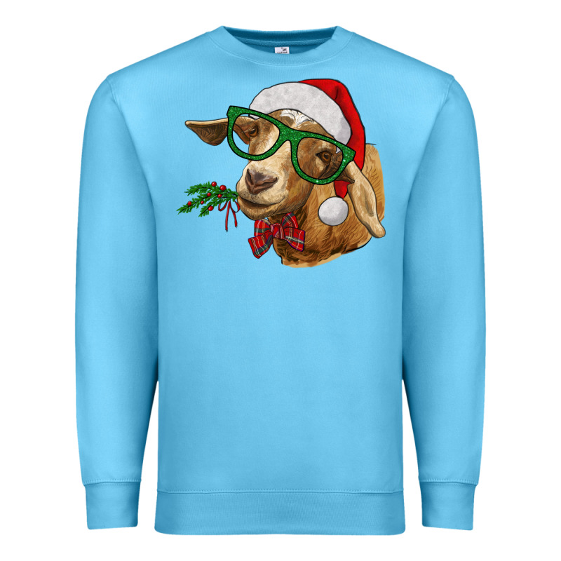 Christmas Glasses Goat Premium Sweatshirt by RanaPortraitStore | Teevron