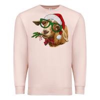 Pale Pink Christmas Glasses Goat Premium Sweatshirt - RanaPortraitStore