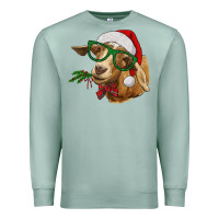 Seafoam Christmas Glasses Goat Premium Sweatshirt - RanaPortraitStore
