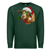 Sports Green Christmas Glasses Goat Premium Sweatshirt - RanaPortraitStore