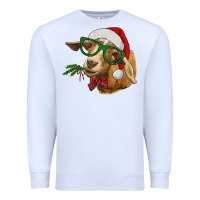 White Christmas Glasses Goat Premium Sweatshirt - RanaPortraitStore