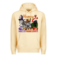 Pina Colada Happy Hallothanksmas Cats Premium Hoodie - BundleAndBundleShop