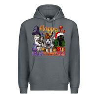 Rock Happy Hallothanksmas Cats Premium Hoodie - BundleAndBundleShop