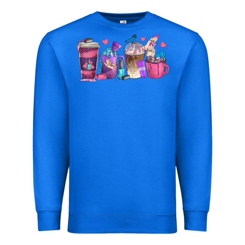 Nail Hustler Coffee Cups Premium Sweatshirt by texasbilliewilder | Teevron