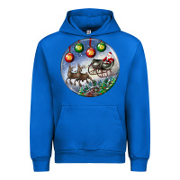 Santa Claus With Deer Christmas Ornament Urban Hoodie | Teevron
