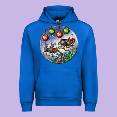 Santa Claus With Deer Christmas Ornament Urban Hoodie Designed By Bundleandbundleshop
