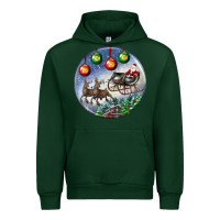 Forest Green santa claus with deer christmas ornament Urban Hoodie - BundleAndBundleShop