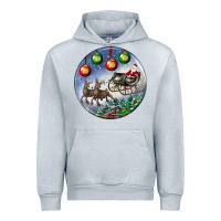 Heather Grey santa claus with deer christmas ornament Urban Hoodie - BundleAndBundleShop