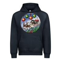 Navy santa claus with deer christmas ornament Urban Hoodie - BundleAndBundleShop