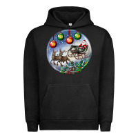 Pigment Black santa claus with deer christmas ornament Urban Hoodie - BundleAndBundleShop