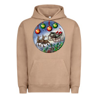 Pigment Burro santa claus with deer christmas ornament Urban Hoodie - BundleAndBundleShop