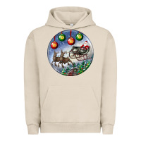 Pigment French Oak santa claus with deer christmas ornament Urban Hoodie - BundleAndBundleShop