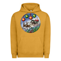 Pigment Peanut Butter santa claus with deer christmas ornament Urban Hoodie - BundleAndBundleShop