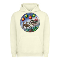 Pigment Pistachio santa claus with deer christmas ornament Urban Hoodie - BundleAndBundleShop