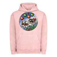 Pigment Salmon santa claus with deer christmas ornament Urban Hoodie - BundleAndBundleShop