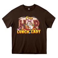 Chocolate Brown One hip lunch lady Easter Day Heavy Core Tee - LillyAllenDesigns