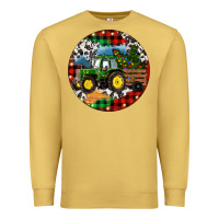 Antique Gold Christmas Farm Tractor Premium Sweatshirt - RanaPortraitStore
