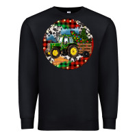 Black Christmas Farm Tractor Premium Sweatshirt - RanaPortraitStore